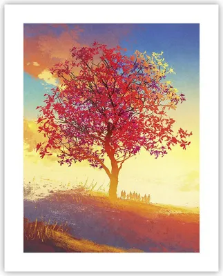 Produktbild von Poster - Poster ohne Rahmen - Baum Wiese Feld - 40x50 cm - Wand Bild - Wanddeko - Wandbilder - Kunstposter - Wandposter - Bilder - Kunstdruck - Wanddekoration - Wandbild - P2XPA40x50-3715