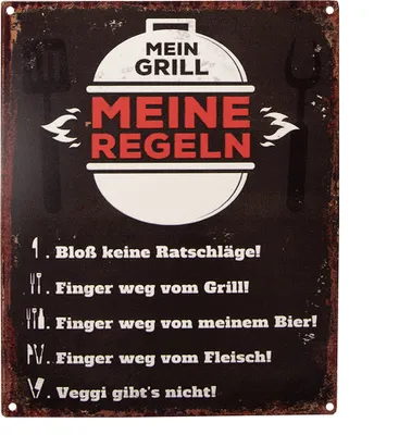 Produktbild von Clayre & Eef Textschild 20x25 cm Schwarz Eisen