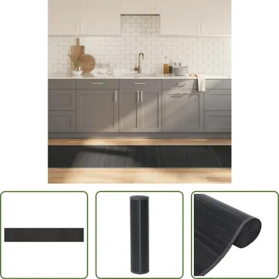 Produktbild von The Living Store Teppich Rechteckig Grau 70x400 cm Bambus