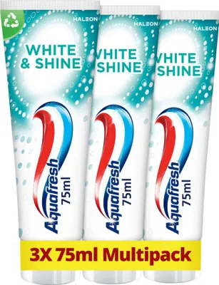 Zdjęcie produktu dla Pasta do zębów Aquafresh White & Shine - zestaw ekonomiczny - 3 tubki - 1 sztuka