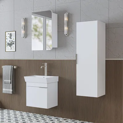 Produktbild von Roomart LYCIA-50 Badmöbel-Set 4-teilig 50 cm breit, Weiß