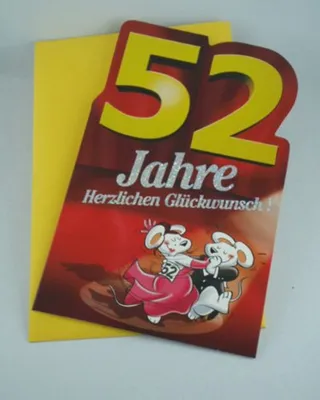 Produktbild von Hallmark - 91591 - Klappkarte, Geburtstag, 52 Jahre, mit Umschlag