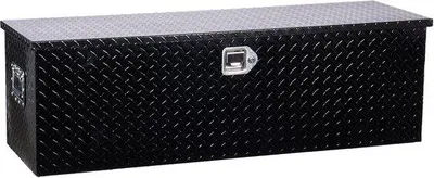 Productafbeelding van Aluminium gereedschapskist, 76,2 x 33 x 24,3 cm - Grote opbergkist met slot - Robuuste, zwarte kist voor campers