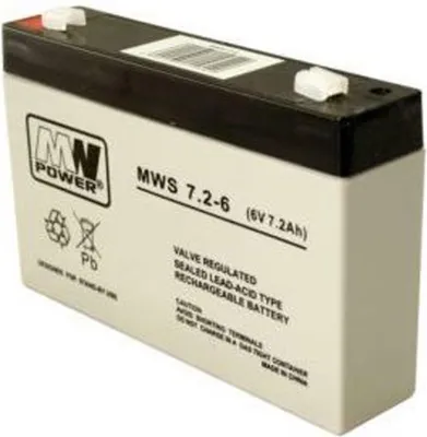 Obrázek produktu pro Baterie olověná  6V / 7,2Ah MWS 7.2-6 AGM gelový akumulátor