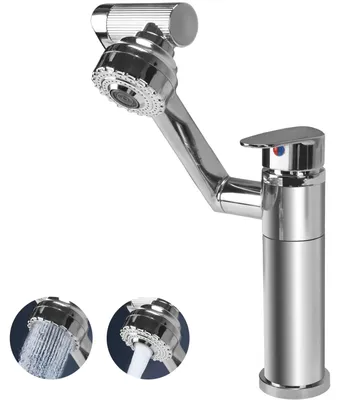 Productafbeelding van Keukenkraan, flexibel en 360 graden draaibaar, 2 watermodi, roestvrij staal