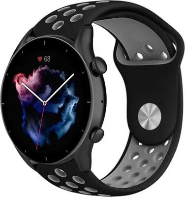 Produktbild von Strap-it Amazfit GTR 3 (Pro) Sportarmband (Schwarz/Grau)