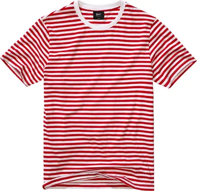 Produktbild von Brandit T-Shirt Herren Ringelshirt shortsleeve rot/weiß Basics 100% Baumwolle XL