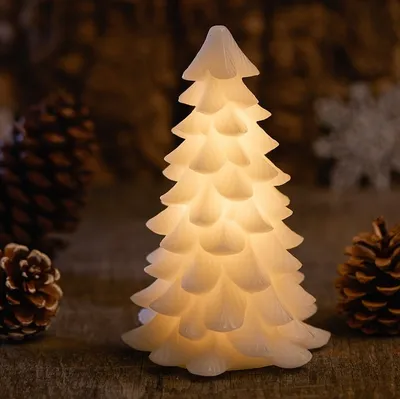 Produktbild von Sirius LED Tannenbaum Carla LED warmweiß 16 cm Echtwachs weiß