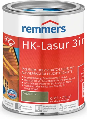 Produktbild von Remmers HK-Lasur 3in1 salzgrün (RC-965) 0,75 l, Holzlasur aussen