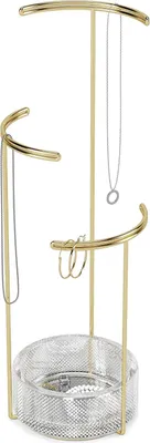 Image de Présentoir à bijoux fil d'or pour l'organisation et le rangement des bijoux