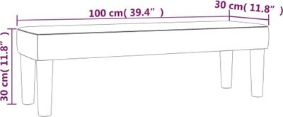 lavica vidaXL Light Grey 100x30x30 cm Velvet