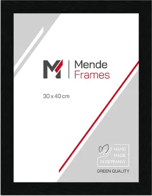 Produktbild von MendeFrames Holzrahmen H970 schwarz gemasert 15x20 cm mit Antireflexglas