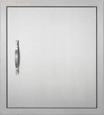 Produktbild von VEVOR Grill-Zugangstür, 457 x 508 mm, einzelne Außenküchentür, flächenbündig montierte Edelstahltür, vertikale Wandtür mit Griff und Haken, für Grillinsel, Grillstation, Außenschrank