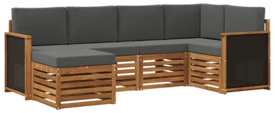 Produktbild von vidaXL Outdoor-Sofagarnitur 5 stk. Natur und Anthrazit