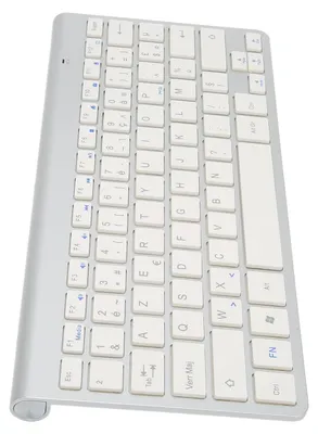 Image de Clavier sans fil : clavier portable élégant, sans fil 2,4 GHz, Plug-and-Play, bilingue (français-anglais) pour ordinateurs de bureau, ordinateurs portables et tablettes