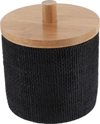 Produktbild von TENDANCE | Wattepadspender - Kosmetikpads Behälter - schwarz braun - 10x10x12 cm - Aufbewahrungsbehälter für Wattepads