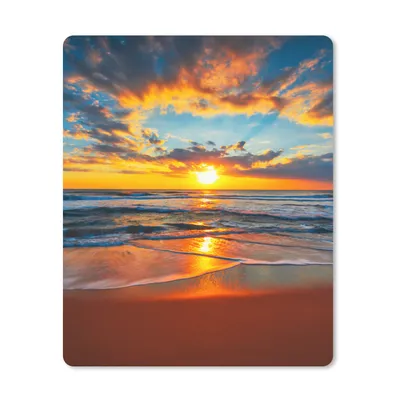 Produktbild von MuchoWow® Mauspad Mousepad Meer - Sonnenuntergang - Strand - Wolken - Orange 30x40 cm - Mousepads - Maus Mat - Pad - Mausunterlage - Mausmatten
