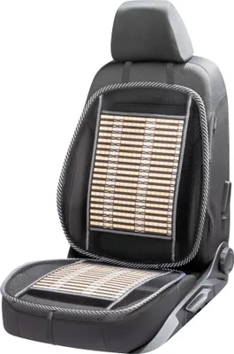 Produktbild von CarComfort atmungsaktive Bambus-Sitzauflage, Autositzauflage mit Bambus, Sitzaufleger universal, PKW Sitzauflage in beige/schwarz