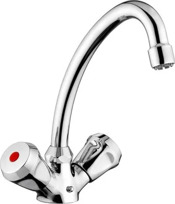 Zdjęcie produktu dla Zlewozmywak CORNAT Lina 2-uchwytowy niskociśnieniowy z obrotową wylewką, chrom, SAH1131