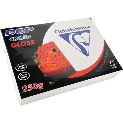 Image de Clairefontaine Papier pour imprimante laser DCP Coated Gloss DIN A4 blanc 250 g/qm 250 feuilles