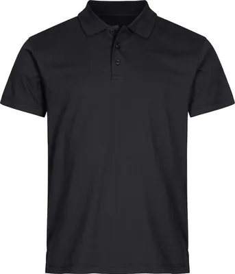 Produktbild von Uni Jersey Polohemd aus 100% Baumwolle mit Rippstrickkragen und 3 Knöpfen