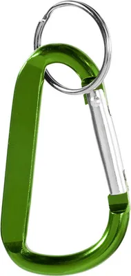 Productafbeelding van "Timor" Karabijnhaak sleutelhanger van gerecycled aluminium, model PF4253 (één maat) (groen)
