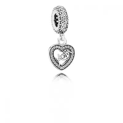 Produktbild von Pandora 791521CZ Charm-Anhänger Glitzer-Herz Mom