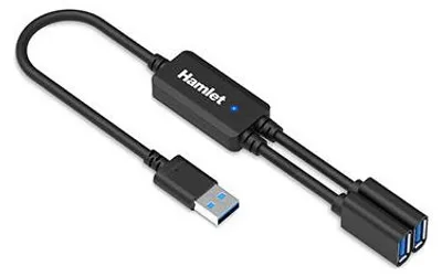 Zdjęcie produktu dla Hamlet XHUB-02UA-5GY, USB 3.2 Gen 1 (3.1 Gen 1) Type-A, USB 3.2 Gen 1 (3.1 Gen 1) Type-A, 5000 Mbit/s, Czarny, 90 mm, 42 mm