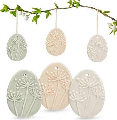 Produktbild von Porzellan Ostereier 6er Set Blumen-Dekor, in 4x6 cm