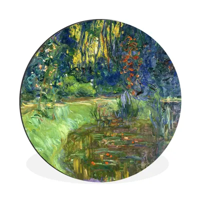 Produktbild von MuchoWow® Aluminium Wandkreis Teich mit Seerosen - Claude Monet Ø 60 cm Wanddeko Modern Wohnzimmer - Wand Kreis - Wandbild - Schlafzimmer - Aluminium Bild - Kinderzimmer - Wohnzimmer Dekoration - Wandschmuck