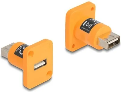 Obrázok produktu pre DELOCK D-Typ Modul USB 2.0 Typ-A Buchse zu Buchse orange