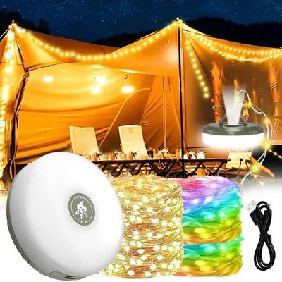 Zdjęcie produktu dla Przenośny łańcuch świetlny LED 10 m – mini lampa kempingowa – łańcuch świetlny USB – przenośny