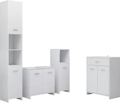 Produktbild von vidaXL 4-tlg. Badmöbel-Set Weiß