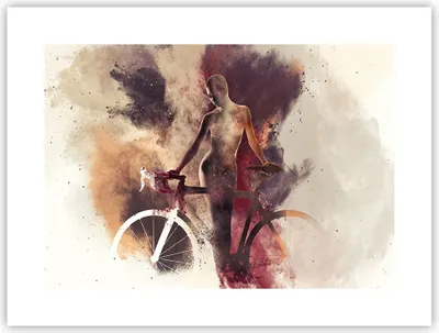 Produktbild von Poster - Poster ohne Rahmen - Körper Mädchen Fahrrad Illustration - 40x30 cm - Wand Bild - Wanddeko - Wandbilder - Kunstposter - Wandposter - Bilder - Kunstdruck - Wandbild - P2XAA40x30-3136