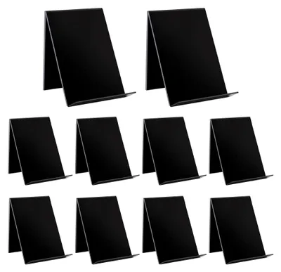 Produktbild von 10 Stück Acryl Buchstützen Buchständer Prospektständer Buchaufsteller 13 x 11,5 x 10 cm Schwarz