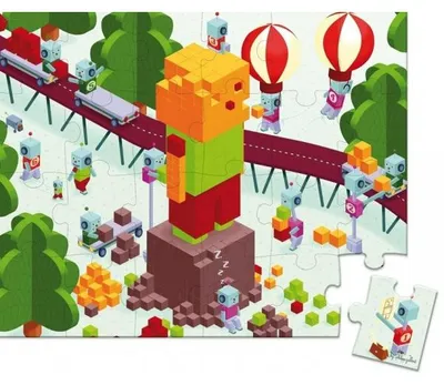 Image de Puzzle robocubes avec valise 24 pieces - janod - 02943