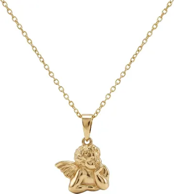 Produktbild von 375 Echtgold Kette Engel Anhänger Damen