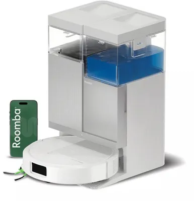 Produktbild von iRobot Roomba Plus 415 Combo Roboter + AutoWash Dock, Beutellos, Weiß, Rund, Staubbeutel, Ladend, Purification, EPA