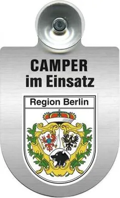 Produktbild von Einsatzschild Windschutzscheibe incl. Saugnapf - Camper im Einsatz - 309764 - incl. Regionen nach Wahl Color - Region Berlin