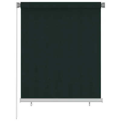 Zdjęcie produktu dla Zewnętrzna roleta materiałowa, 125 cm (szerokość) x 140 cm (wysokość), ciemnozielona, wykonana z HDPE