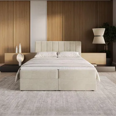 Produktbild von BELLIS Boxspringbett 180x200 mit Bettwäschebehältern, Matratze, Topper, ein komplettes Set für Ihr Schlafzimmer - RIVIERA 15