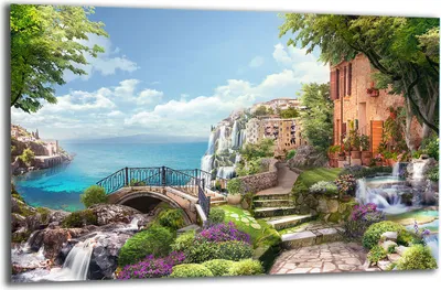 Produktbild von Herdabdeckplatte Glaskeramikkochfeld-Abdeckung Spritzschutz Glas 80x52 Landschaft