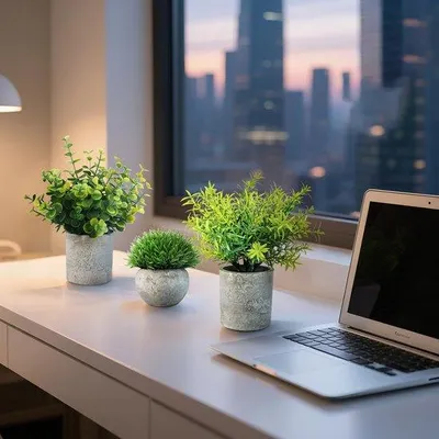 Produktbild von Kunstpflanzen-Sets für minimalistisches Dekorationsdesign in Wohn- und Arbeitsbereichen