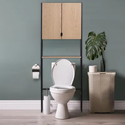 Produktbild von WC-Brückenregal ALTEA aus natürlicher Eiche L.66 x H.180 x T.22 cm