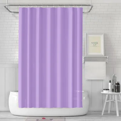 Image de Rideau de douche anti-moisissure 180x180 cm imperméable lavable PEVA avec 12 anneaux de rideau de douche Lavande