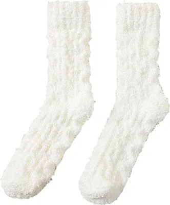 Produktbild von 1 Paar Damen-Schlafsocken, dick gefüttert, warm, aus Korallensamt, einfarbig, für Herbst, Winter und den Alltag