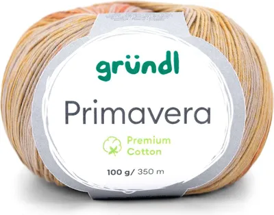 Produktbild von Gründl Primavera Baumwollgarn Sommergarn 100g/350m NS 2,5-3,5 Farbverlauf 02 himbeere-beige-curry