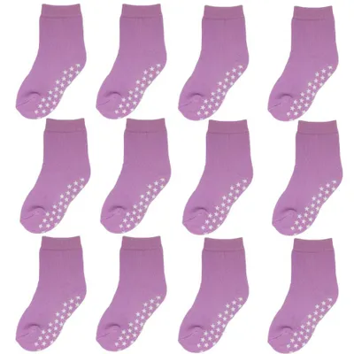 Produktbild von YALION StoppersockenKinder 12 Paar Antirutschsocken Baby Jungen Rutschsocken ABS Baumwolle Socken Mädchen Crew Socks Sternenpunkt-Gel-Stil 2-3 Jahre