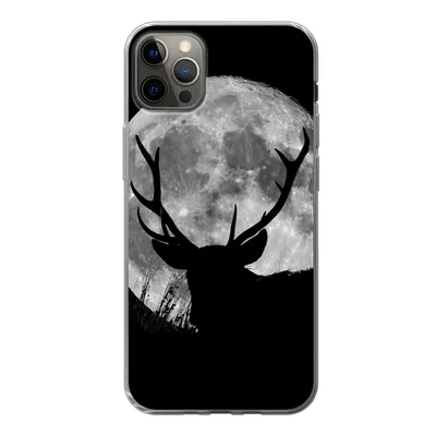 Produktbild von MuchoWow® Handyhülle Schutzhülle Hülle für iPhone 13 Pro Max Hirsch - Mond - Nacht Silikon Softcase Handy Hülle - Mobiltelefon