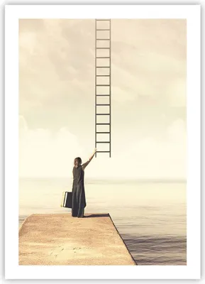 Produktbild von Poster - Poster ohne Rahmen - Symbol Frau Leiter - 50x70 cm - Wand Bild - Wanddeko - Wandbilder - Kunstposter - Wandposter - Bilder - Kunstdruck - Wanddekoration - Wandbild - P2XPA50x70-4339